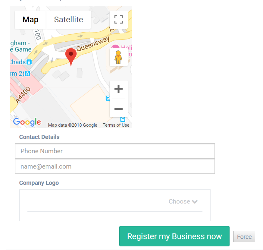 Business-Signup form